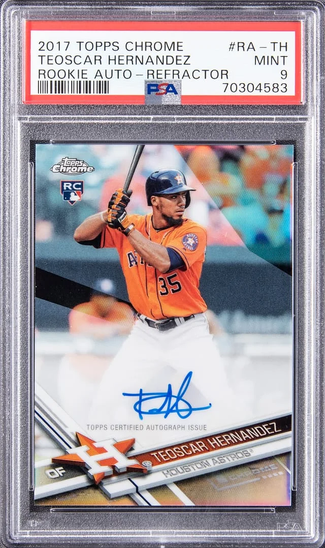 2017 Topps Chrome Teoscar Hernandez Autograph Refractor #RA-TH card image