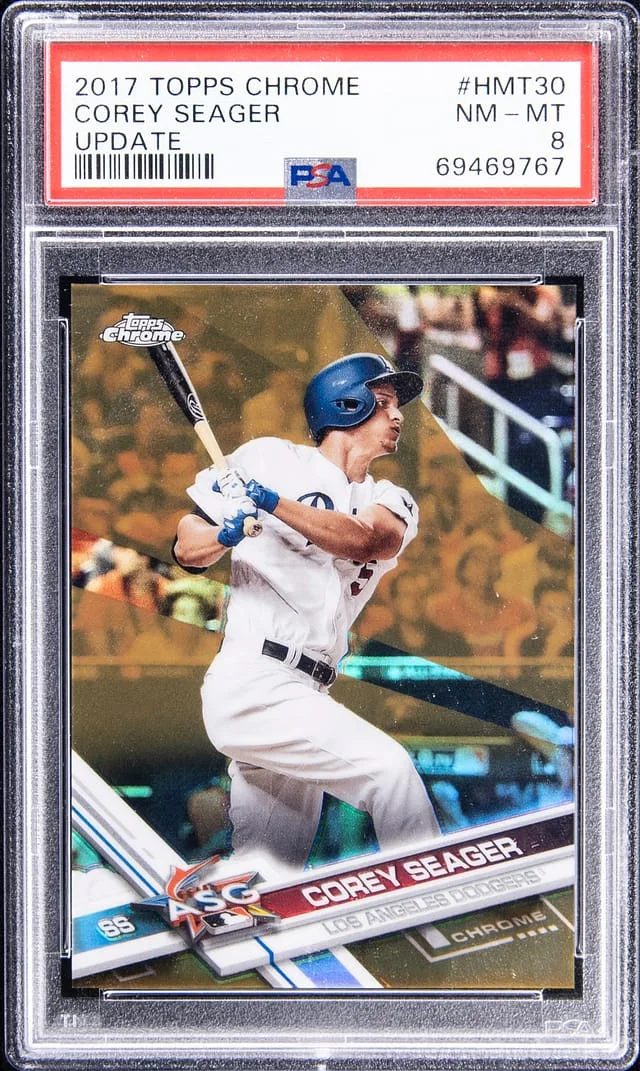 2017 Topps Chrome Update Corey Seager Gold Refractor #HMT30 card image