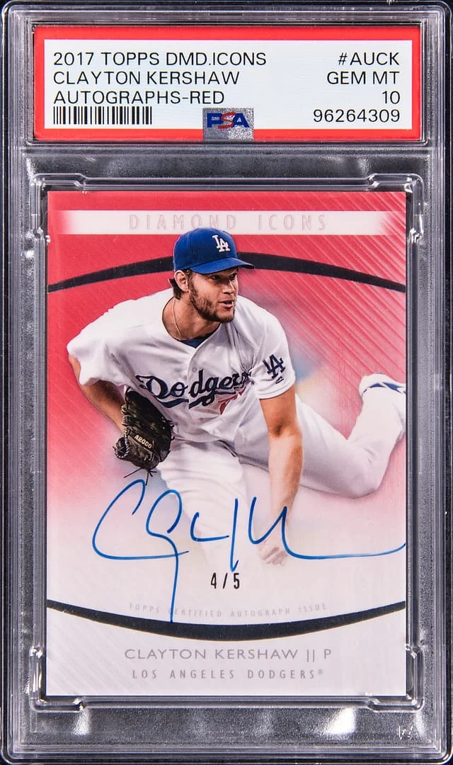 2017 Topps Clayton Kershaw Diamond Icons Autographs Red #AUCK card image