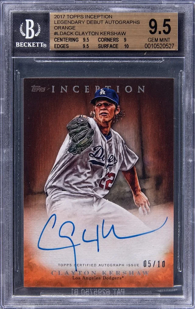 2017 Topps Clayton Kershaw Inception Legendary Debut Autographs Orange #LDA-CK card image
