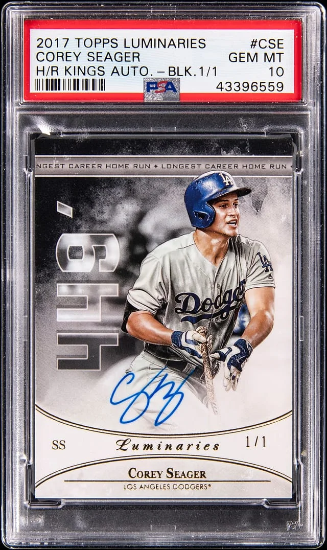 2017 Topps Corey Seager Luminaries Home Run Kings Autograph Black #HRK-CSE card image