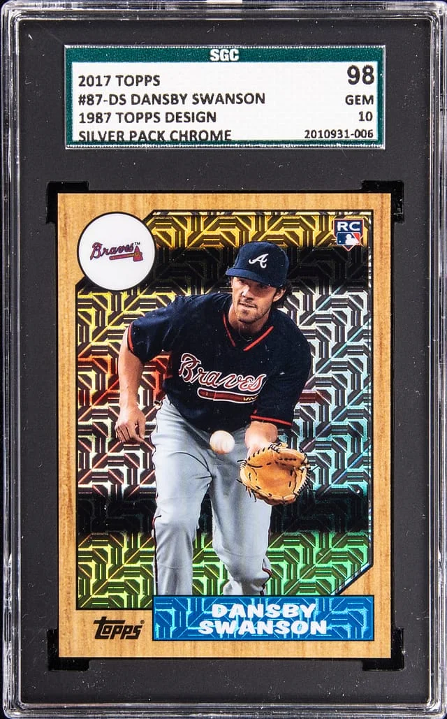 2017 Topps Dansby Swanson 1987 Topps Design Silver Pack Chrome #87-DS card image