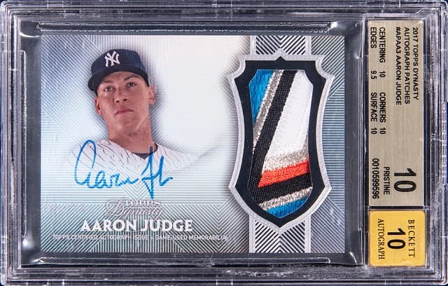 2017 Topps Dynasty Aaron Judge Autograph Patches #AP-AA3 card image