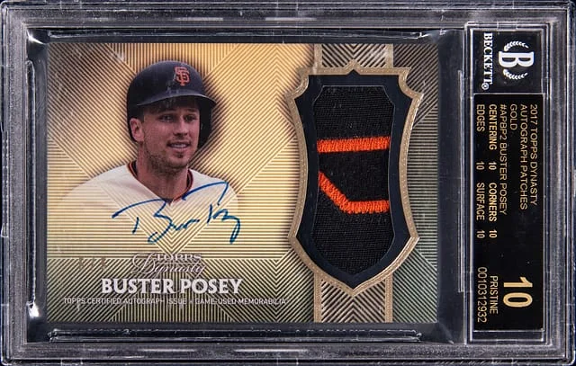 2017 Topps Dynasty Buster Posey Autpograph Patches Gold #AP-BP2 card image