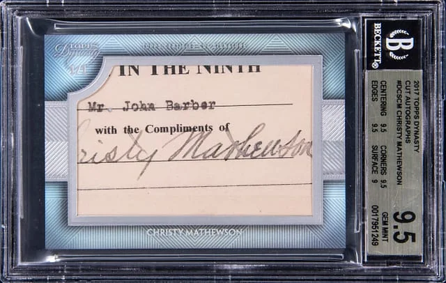2017 Topps Dynasty Christy Mathewson Cut Autographs #DCS-CM card image