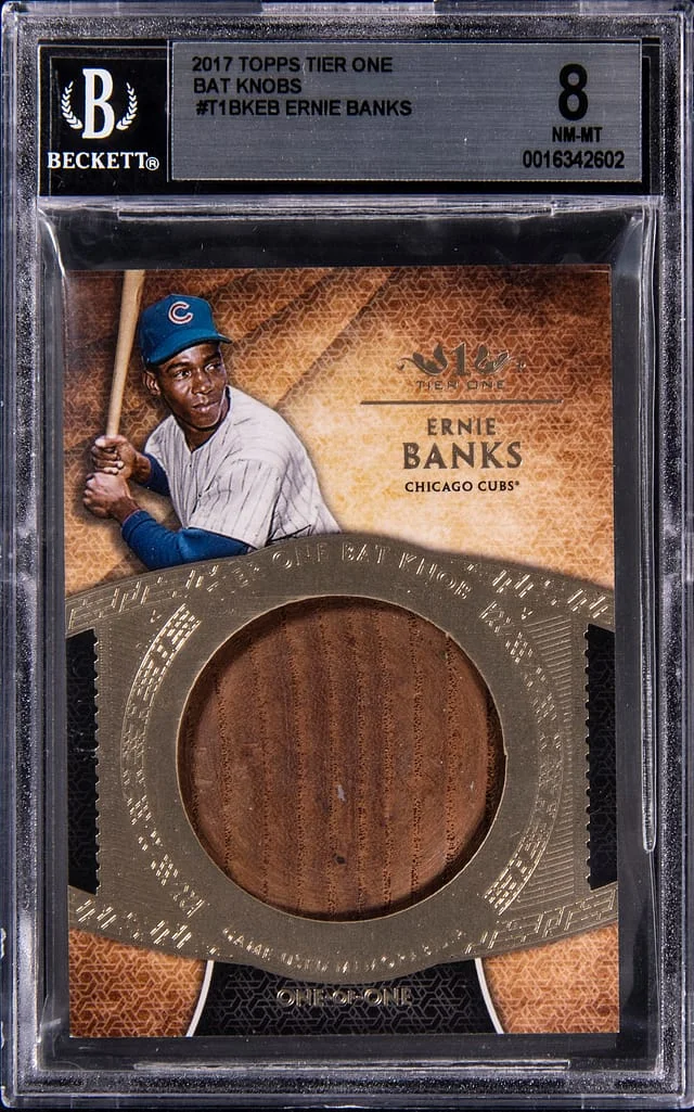 2017 Topps Ernie Banks Game-Used Bat Tier One Bat Knobs #T1BK-EB card image