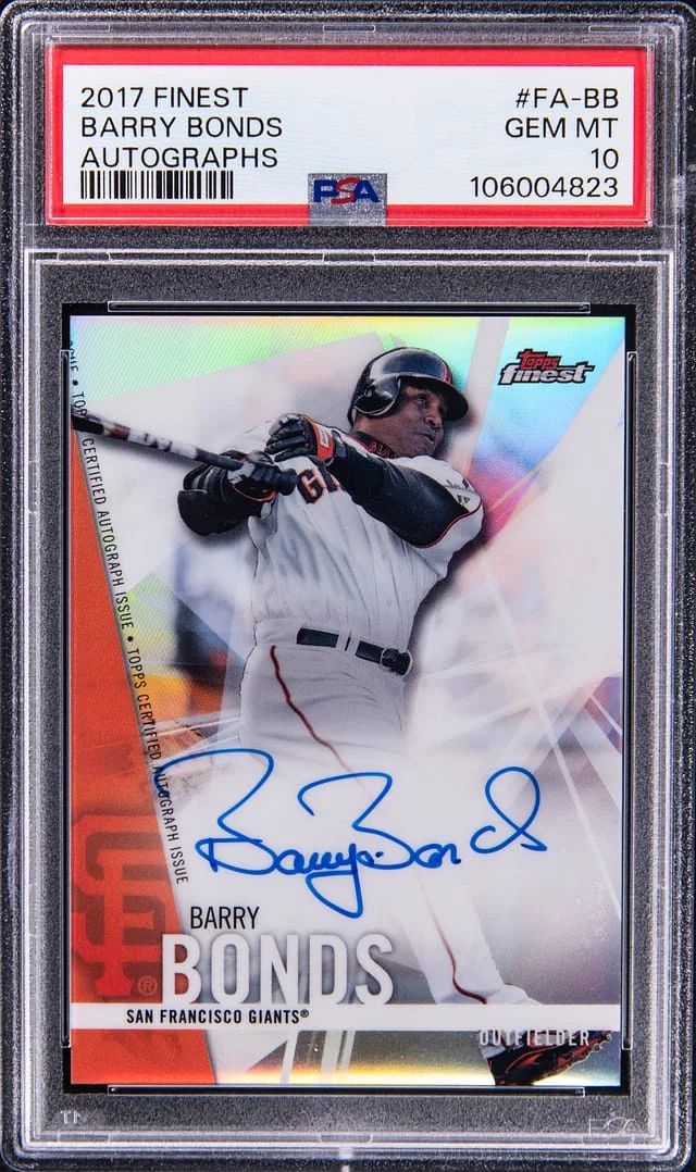 2017 Topps Finest Barry Bonds Autograph #FA-BB card image