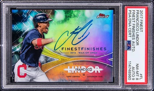 2017 Topps Finest Francisco Lindor Finishes Autograph #FINA-FL card image