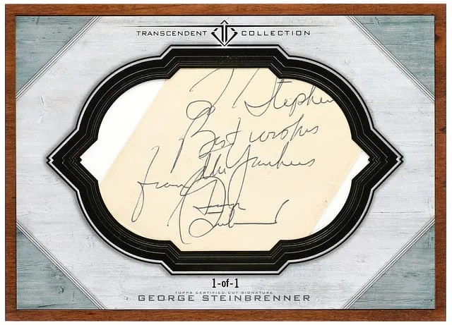 2017 Topps George Steinbrenner Transcendent Oversized Cut Signatures #TCS-GS card image
