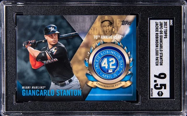 2017 Topps Giancarlo Stanton Jackie Robinson Logo Patch #JRPC-GS card image