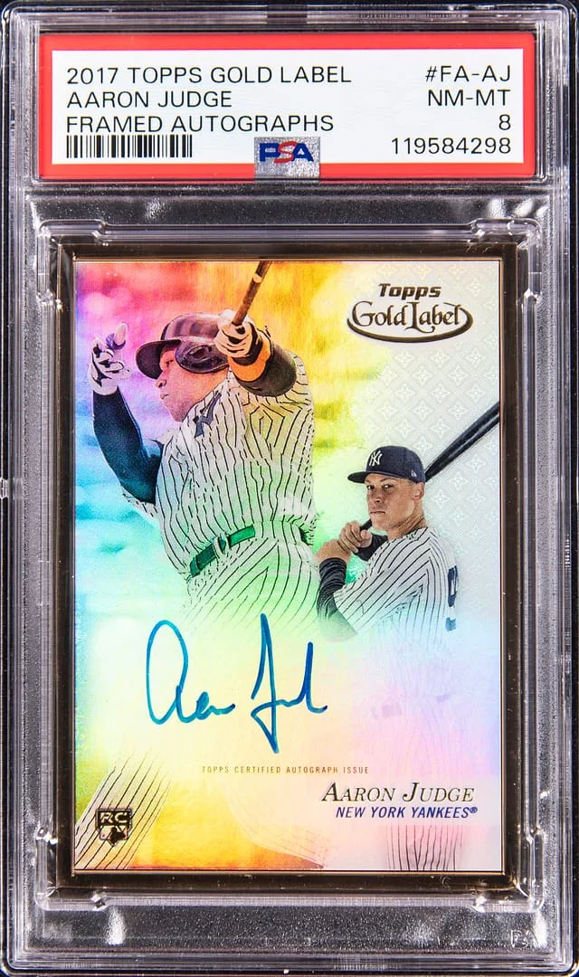 2017 Topps Gold Label Aaron Judge Framed Autographs Blue #FA-AJ card image