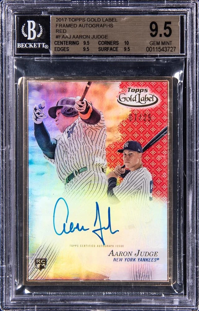 2017 Topps Gold Label Aaron Judge Framed Autographs Red #FAAJ card image