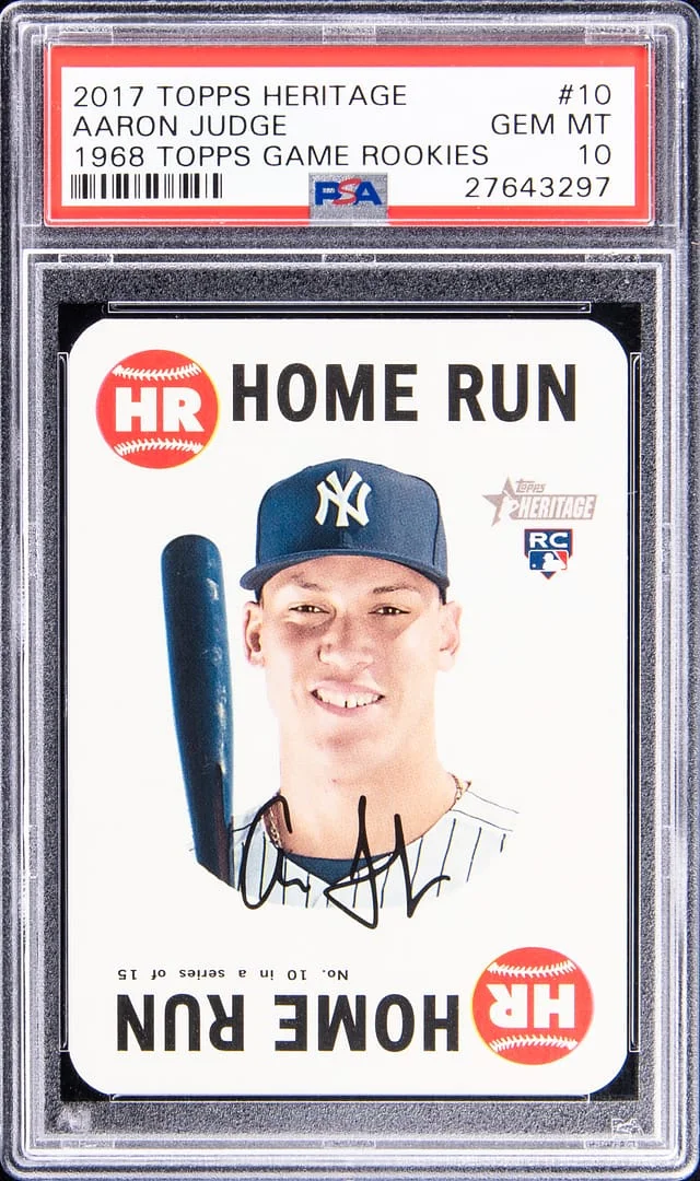 2017 Topps Heritage Aaron Judge 1968 Topps Game Rookies #10 card image