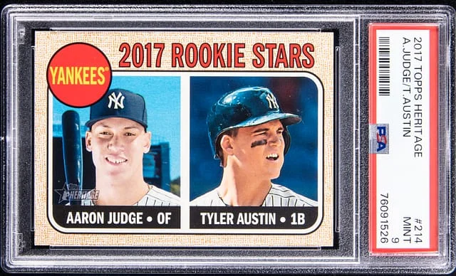 2017 Topps Heritage Aaron Judge, Tyler Austin #214 card image