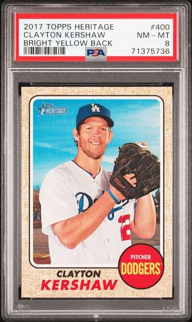 2017 Topps Heritage Clayton Kershaw, Bright Yellow Back #400 card image