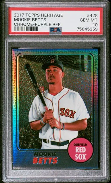 2017 Topps Heritage Mookie Betts Chrome-Purple Refractor #428 card image