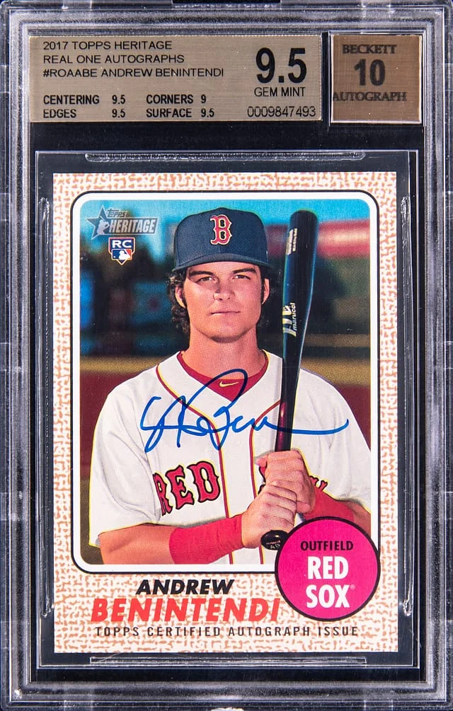 2017 Topps Heritage Real One Andrew Benintendi Autograph #ROA-ABE card image