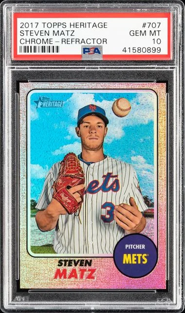 2017 Topps Heritage Steven Matz Chrome-Refractor #707 card image