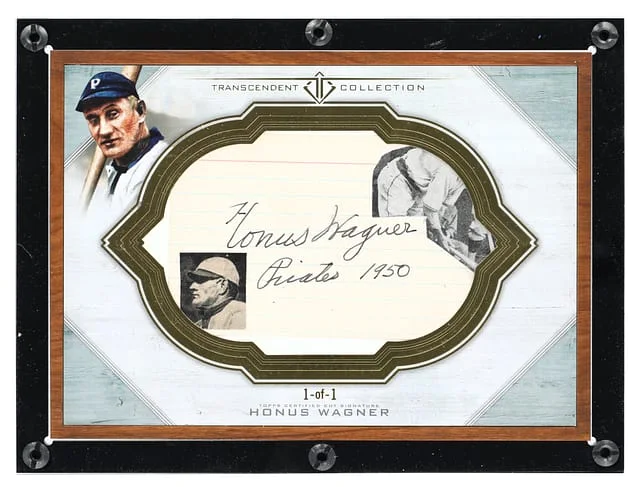 2017 Topps Honus Wagner Transcendent Collection Oversized Cut Signature Box Topper #TCS-HW card image