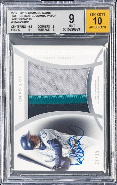 2017 Topps Ichiro Diamond Icons Authenticated Jumbo Patch 10 #JPAI card image
