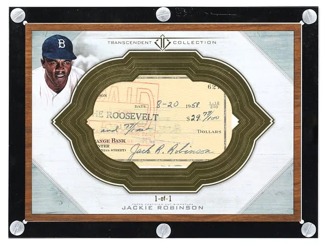 2017 Topps Jackie Robinson Transcendent Collection Oversized Cut Signature Box Topper #TCS-JR card image