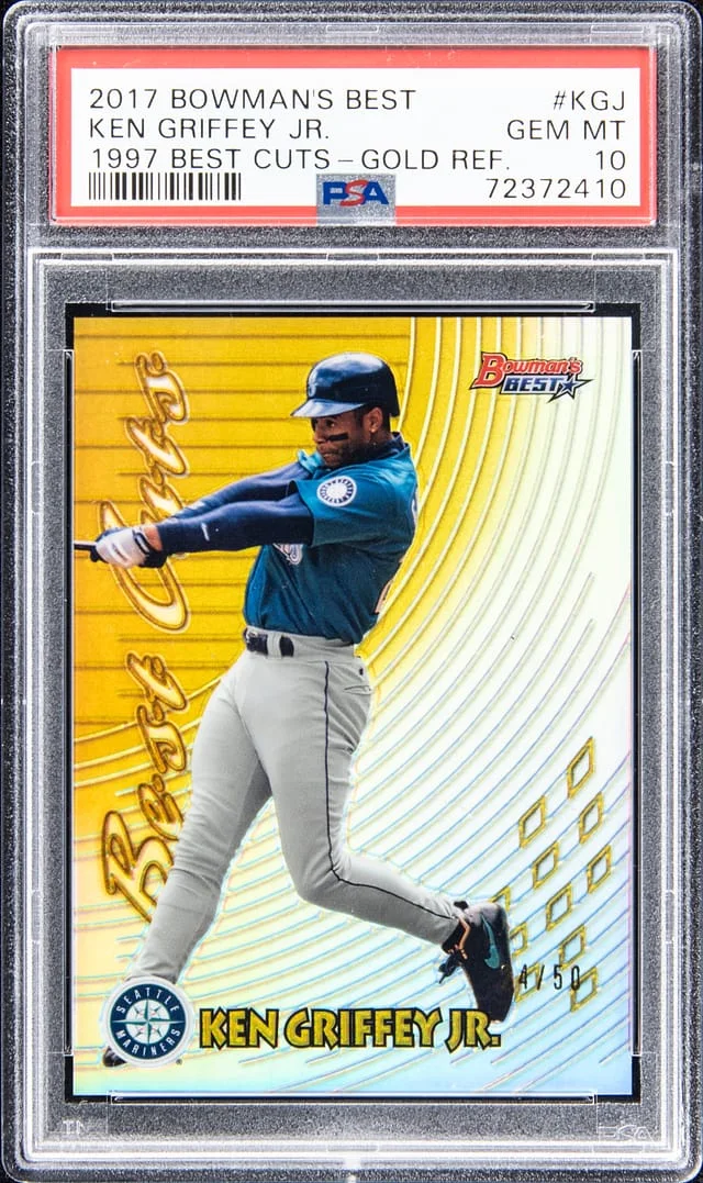 2017 Topps Ken Griffey Jr. Bowman's Best 1997 Best Cuts Gold Refractor #97BC-KGJ card image