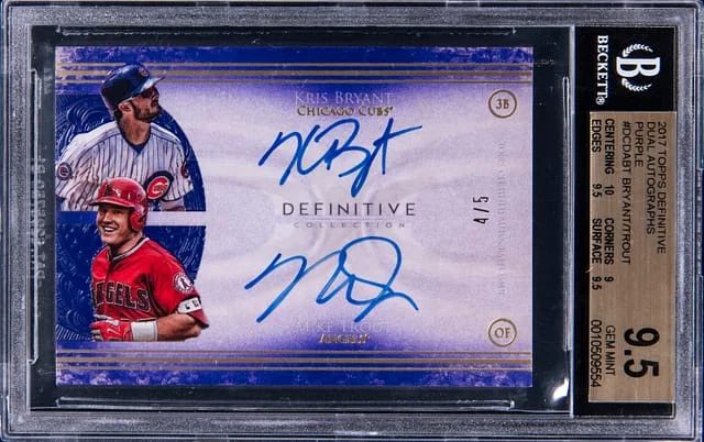 2017 Topps Kris Bryant/Mike Trout Definitive Dual Autograph #DCDA-BT card image