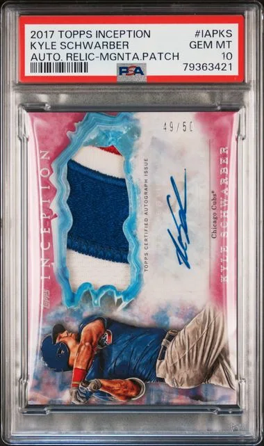 2017 Topps Kyle Schwarber Inception Autograph Relic #IAPKS card image