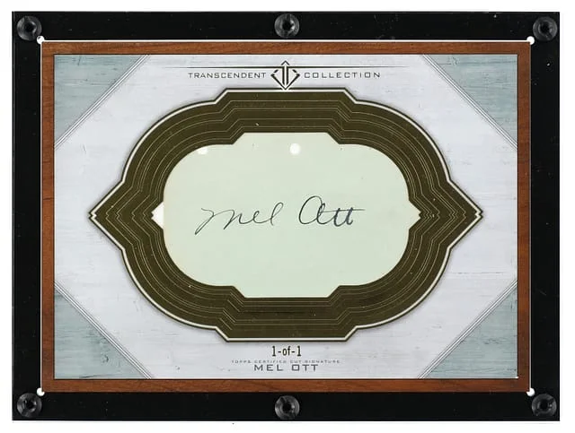 2017 Topps Mel Ott Transcendent Collection Oversized Cut Signature Box Topper #TCS-MO card image