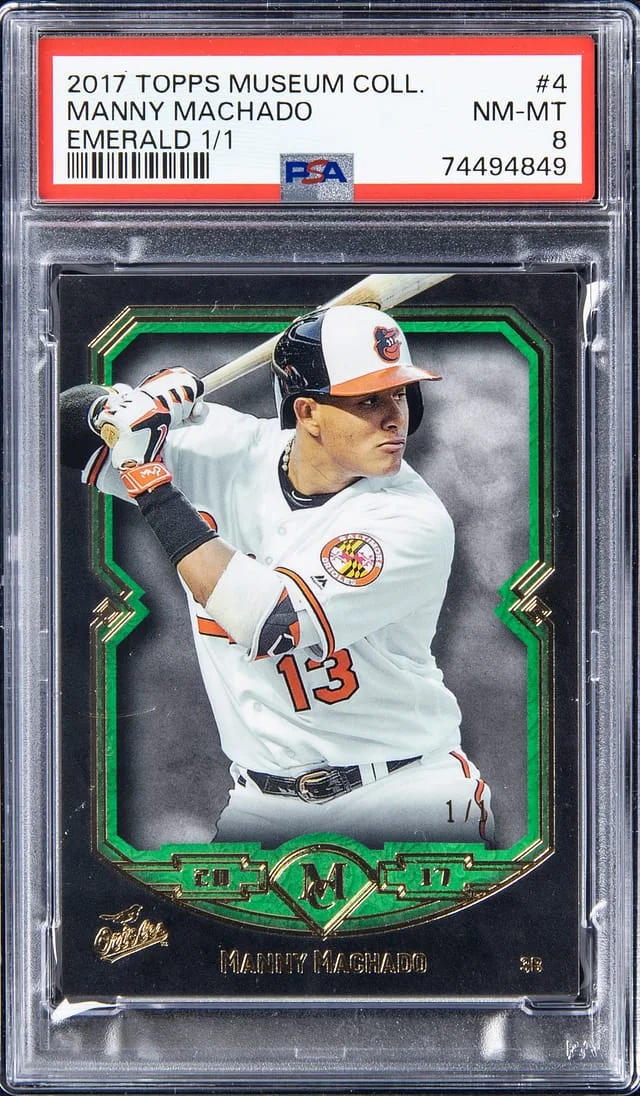 2017 Topps Museum Collection Manny Machado Emerald #4 card image
