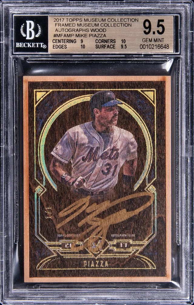 2017 Topps Museum Collection Mike Piazza Framed Museum Collection Autograph Wood #MFAMP card image