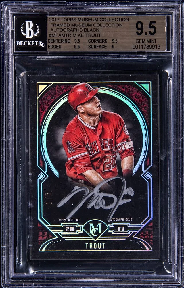 2017 Topps Museum Collection Mike Trout Framed Museum Collection Autograph Black #MFA-MTR card image