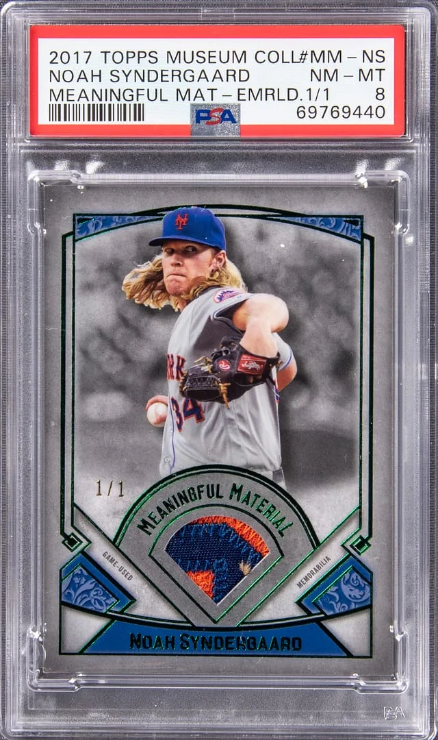 2017 Topps Museum Collection Noah Syndergaard Game-Used Meaningful Material Emerald #MM-NS card image