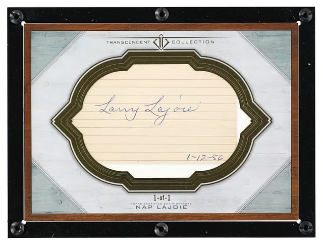 2017 Topps Nap Lajoie Transcendent Collection Oversized Cut Signature Box Topper #TCS-NL card image