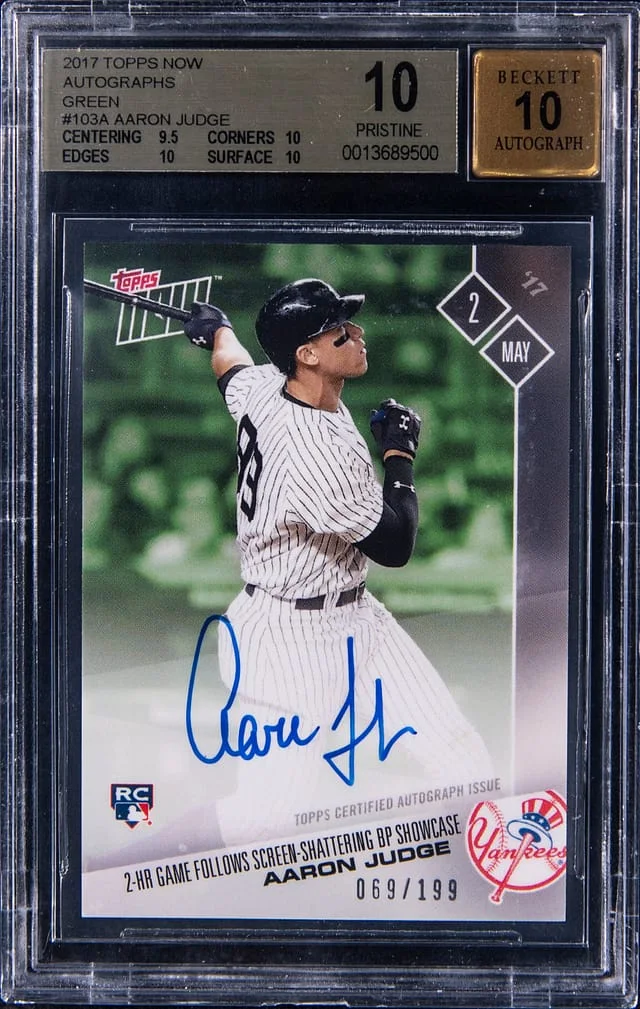 2017 Topps Now Aaron Judge Autographs Green #103A card image