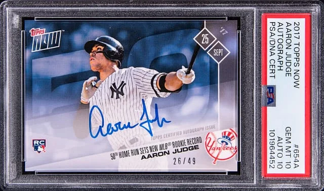 2017 Topps Now Aaron Judge Autograph #654A card image