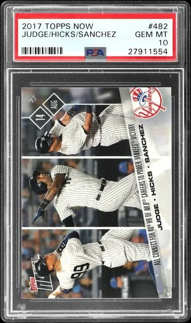 2017 Topps Now Aaron Judge/Aaron Hicks/Gary Sanchez #482 card image