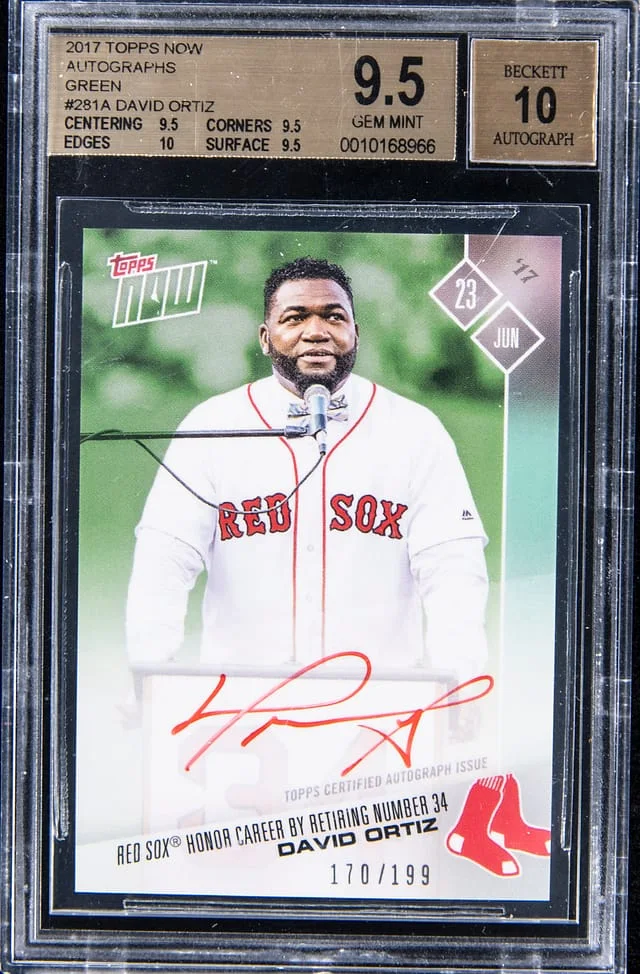 2017 Topps Now David Ortiz Autograph-Green #281A card image
