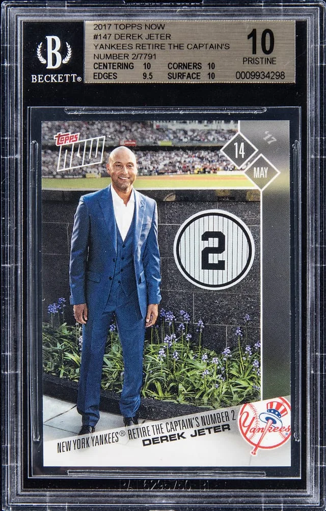 2017 Topps Now Derek Jeter Yankees Retire The Captain's Number #147 card image