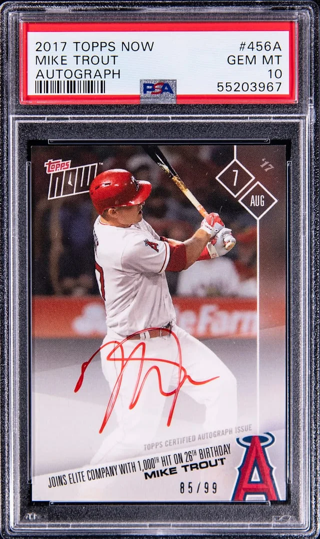 2017 Topps Now Mike Trout Autograph #456A card image