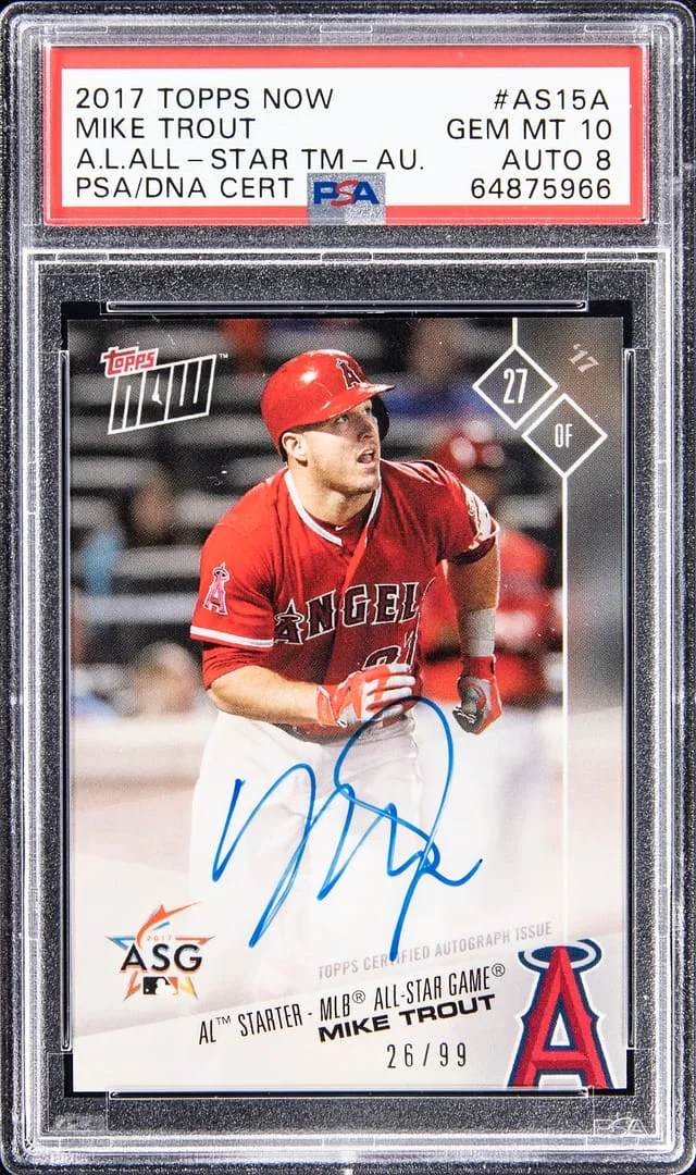 2017 Topps Now Mike Trout A.L. All-Star Team Autograph #AS-15A card image
