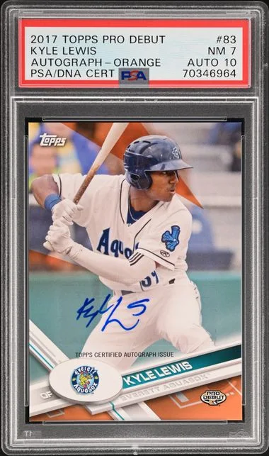 2017 Topps Pro Debut Kyle Lewis Autograph-Orange #83 card image