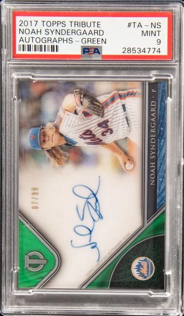 2017 Topps Tribute Noah Syndergaard Autographs Green #TA-NS card image