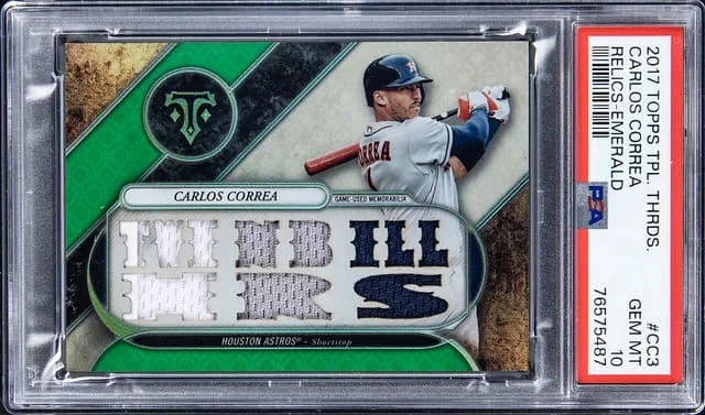 2017 Topps Triple Threads Carlos Correa Relics Emerald #TTR-CC3 card image