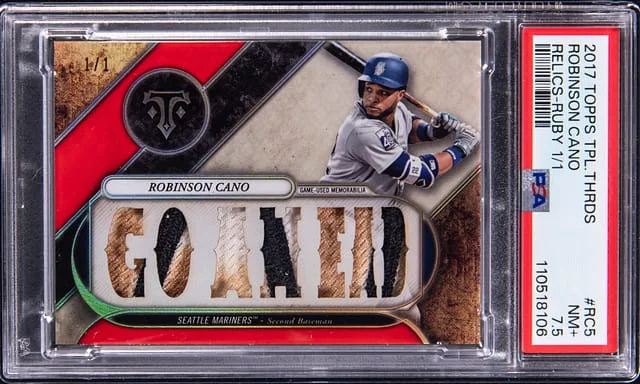 2017 Topps Triple Threads Robinson Cano Game-Used Relics Ruby #TTR-RC5 card image