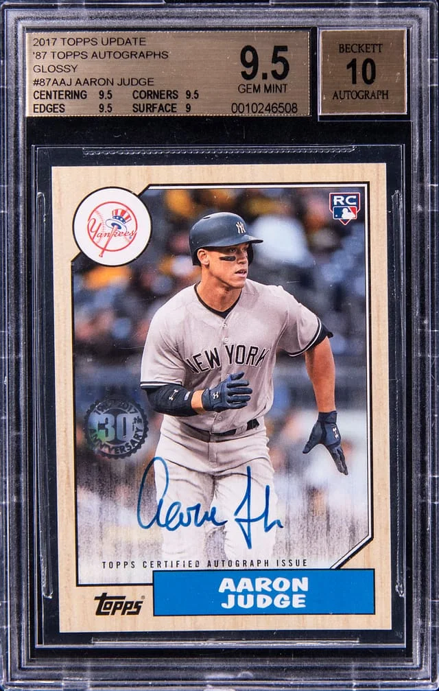 2017 Topps Update Aaron Judge 87 Topps Autographs Glossy #87AAJ card image