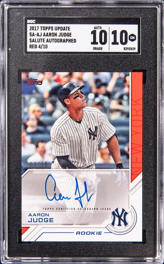 2017 Topps Update Aaron Judge Salute Autographs Red #SA-AJ card image