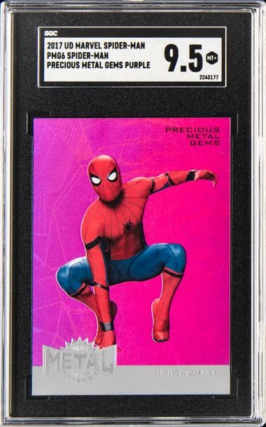 2017 UD Marvel Spider-Man Precious Metal Gems Purple Spider-Man #Pmg6 card image