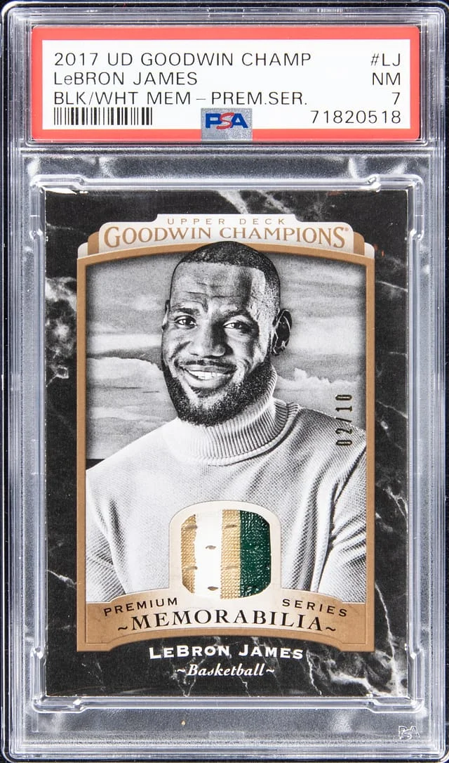 2017 Upper Deck Goodwin Champions LeBron James Black & White Memorabilia Premium Series #BWM-LJ card image
