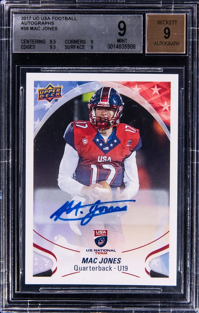2017 Upper Deck USA Football Mac Jones Autograph #39 card image